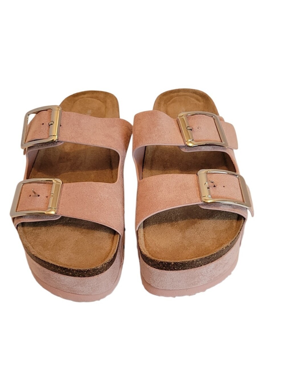 Madden Girl Babess Rose Fab Platform Sandals NWT Size 9.5 Pink Double Buckle Sli - Picture 2 of 13